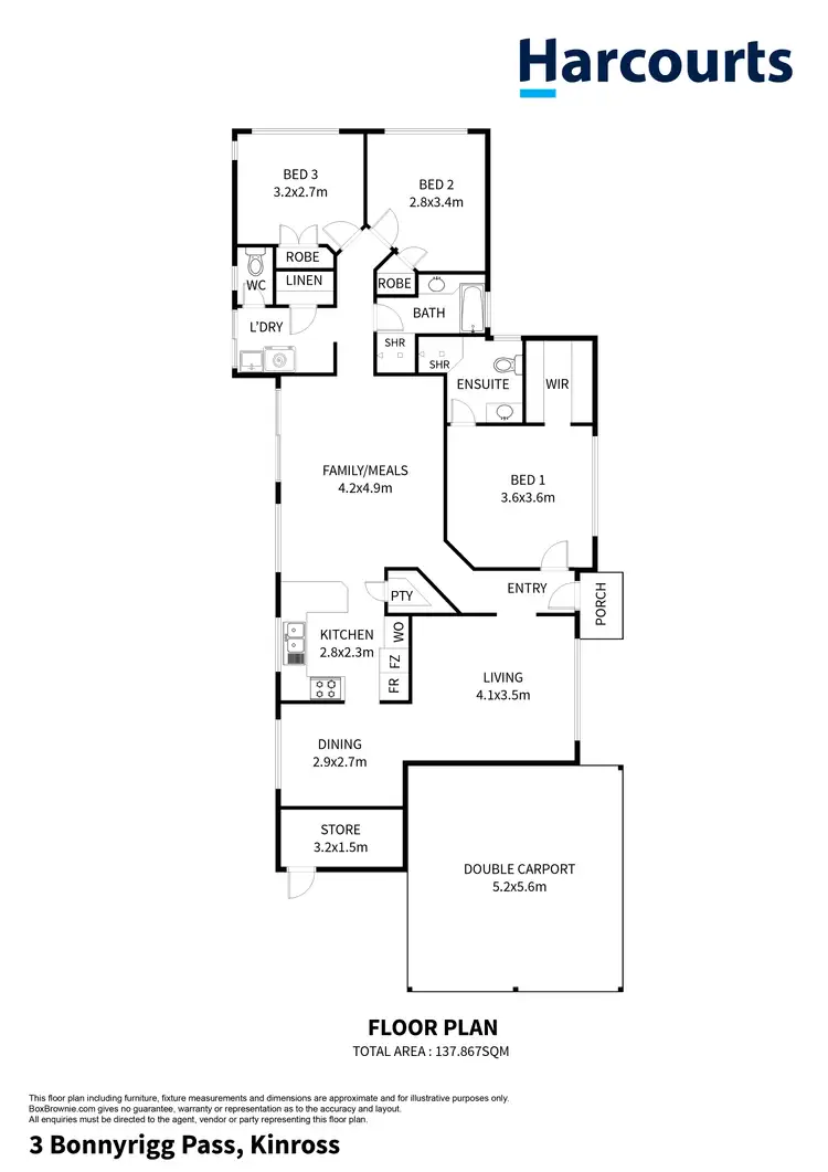 Floorplan of Homely house listing, 3 Bonnyrigg Pass, Kinross WA 6028