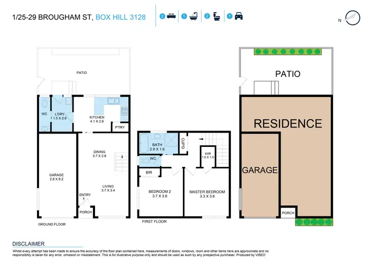 Floorplan of Homely townhouse listing, 1/25-29 Brougham Street, Box Hill VIC 3128
