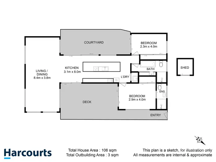 Floorplan of Homely townhouse listing, 2/150 Brisbane Street, Hobart TAS 7000