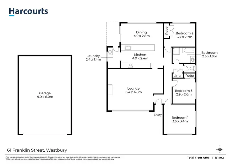 Floorplan of Homely house listing, 61 Franklin Street, Westbury TAS 7303