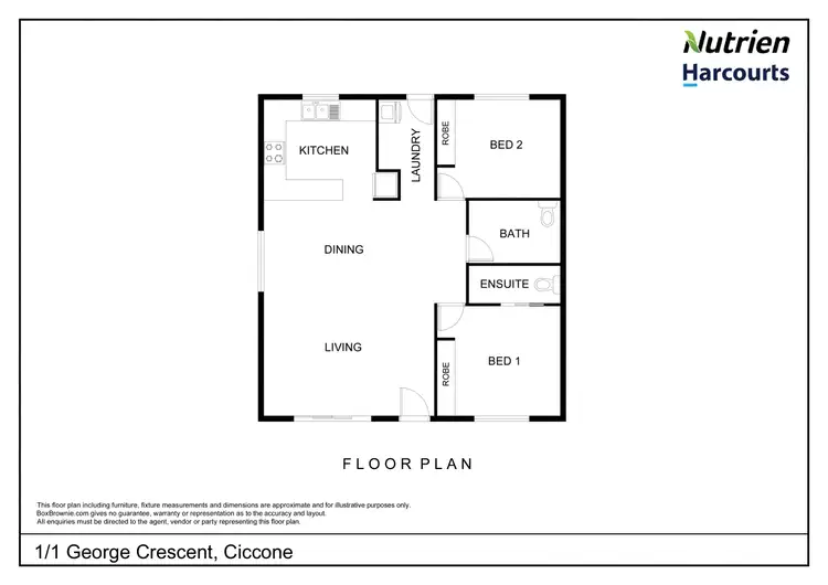 Floorplan of Homely unit listing, 1/1 George Crescent, Ciccone NT 870