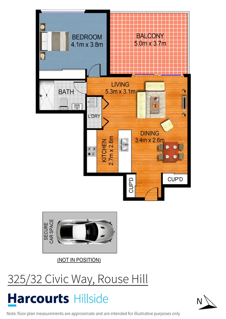 Floorplan of Homely apartment listing, 325/32 Civic Way, Rouse Hill NSW 2155
