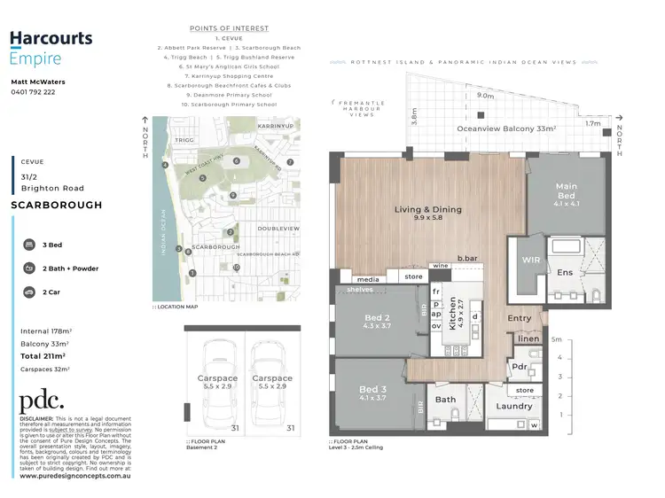 Floorplan of Homely apartment listing, 31/2 Brighton Road, Scarborough WA 6019