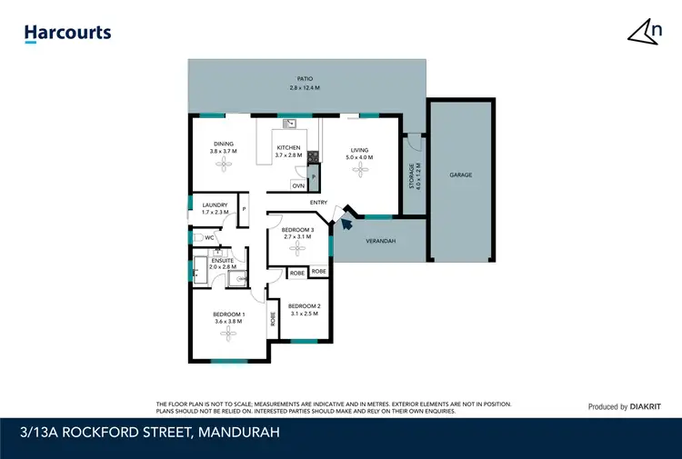 Floorplan of Homely unit listing, 3/13A Rockford Street, Mandurah WA 6210