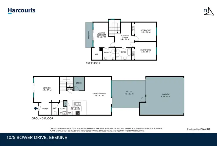 Floorplan of Homely townhouse listing, 10/5 Bower Drive, Erskine WA 6210