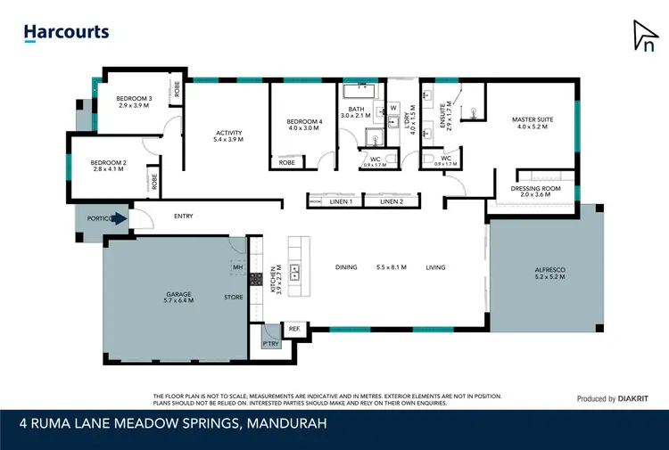 Floorplan of Homely house listing, 4 Ruma Lane, Meadow Springs WA 6210