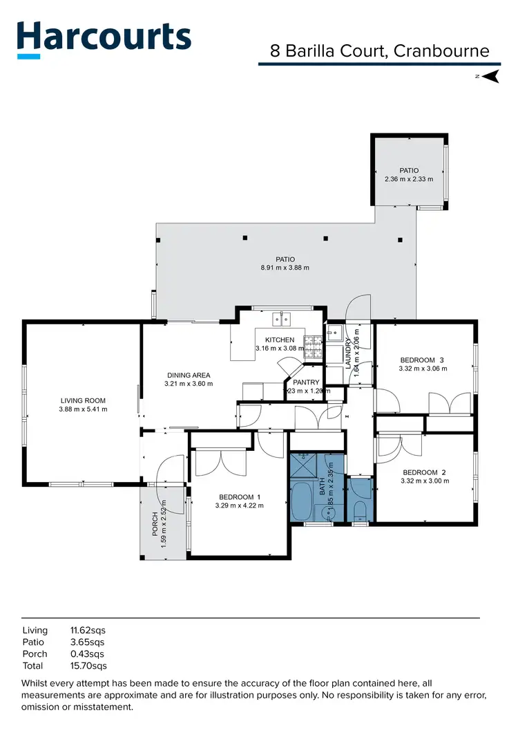 Floorplan of Homely house listing, 8 Barilla Court, Cranbourne VIC 3977