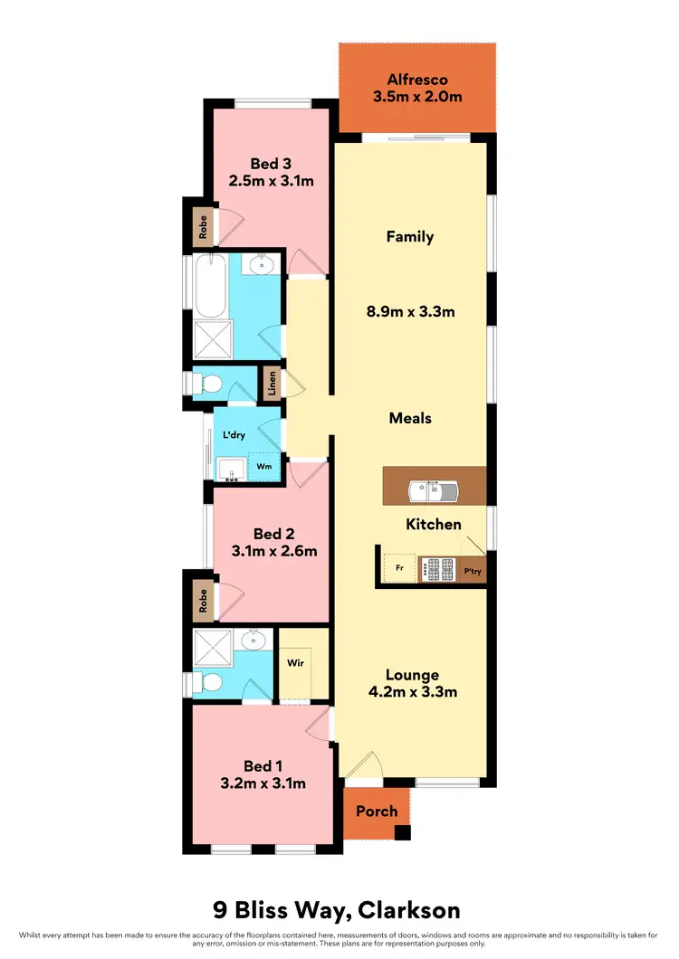 Floorplan of Homely house listing, 9 Bliss Way, Clarkson WA 6030