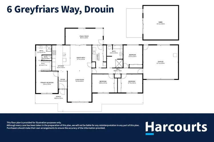 Floorplan of Homely house listing, 6 Greyfriars Way, Drouin VIC 3818