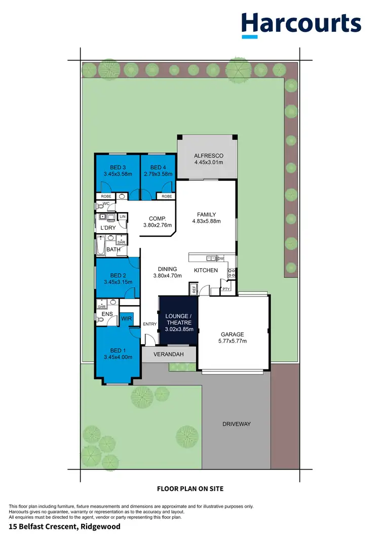 Floorplan of Homely house listing, 15 Belfast Crescent, Ridgewood WA 6030