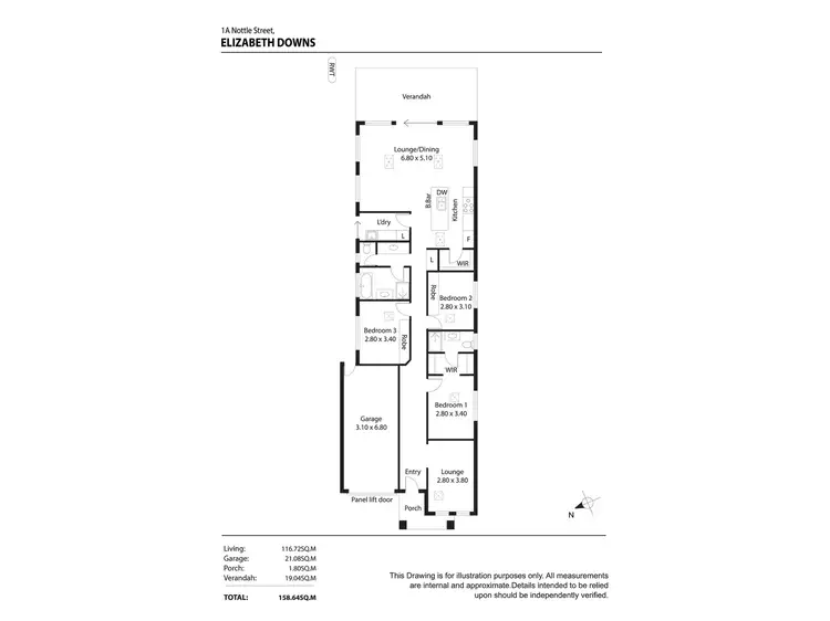 Floorplan of Homely house listing, 1A Nottle Street, Elizabeth Downs SA 5113