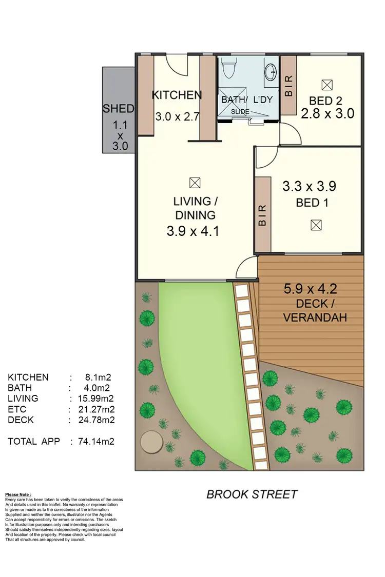 Floorplan of Homely unit listing, 1/15 Brook Street, Torrens Park SA 5062