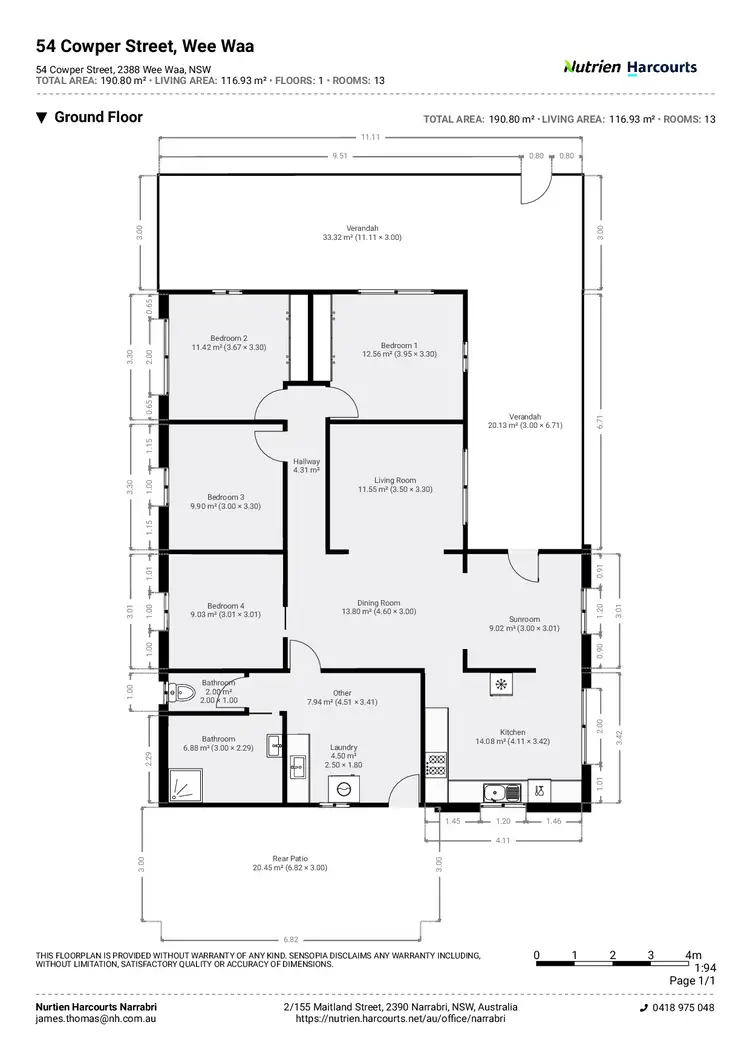 Floorplan of Homely house listing, 54 Cowper Street, Wee Waa NSW 2388