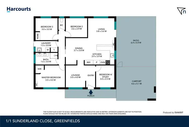 Floorplan of Homely semi-detached listing, 1A Sunderland Close, Greenfields WA 6210