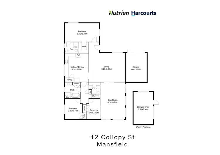 Floorplan of Homely house listing, 12 Collopy Street, Mansfield VIC 3722