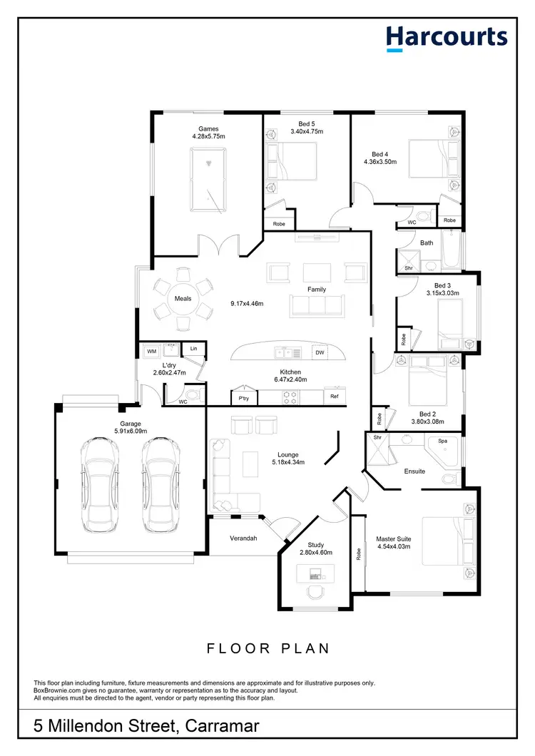 Floorplan of Homely house listing, 5 Millendon Street, Carramar WA 6031