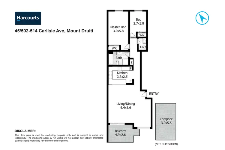 Floorplan of Homely apartment listing, 45/502-514 Carlisle Avenue, Mount Druitt NSW 2770