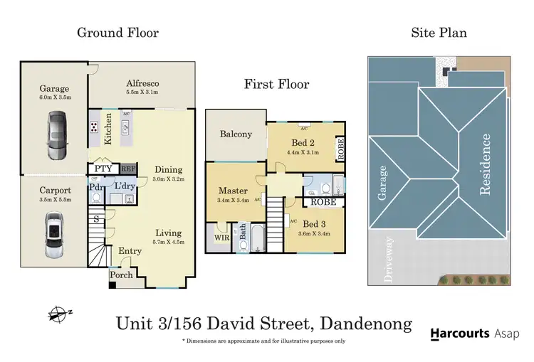 Floorplan of Homely townhouse listing, 3/156 David Street, Dandenong VIC 3175