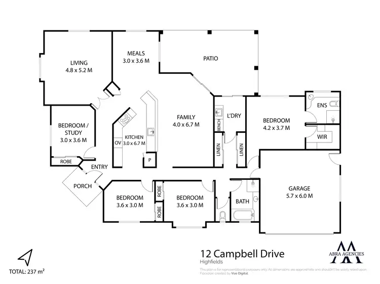 Floorplan of Homely house listing, 12 Campbell Drive, Highfields QLD 4352