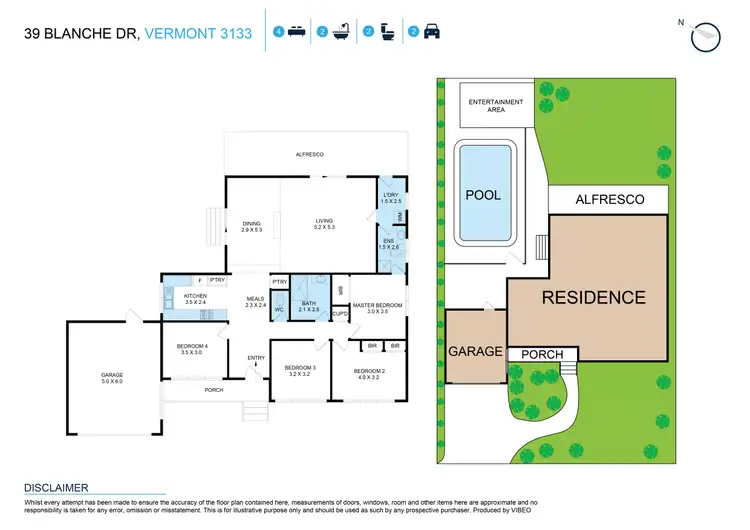 Floorplan of Homely house listing, 39 Blanche Drive, Vermont VIC 3133