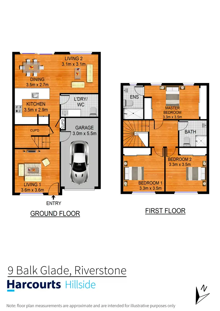 Floorplan of Homely townhouse listing, 9 Balk Glade, Riverstone NSW 2765