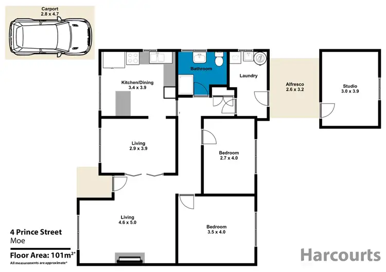 Floorplan of Homely house listing, 4 Prince Street, Moe VIC 3825