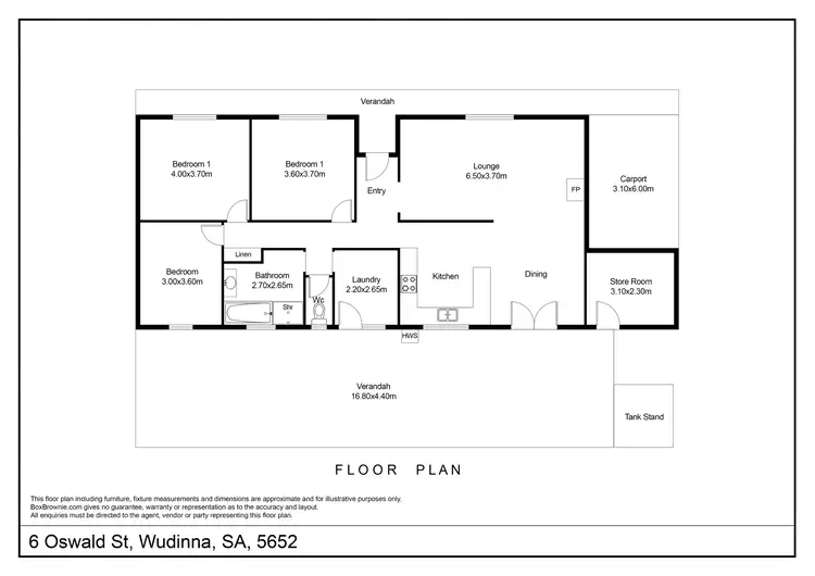 Floorplan of Homely house listing, 6 Oswald Street, Wudinna SA 5652
