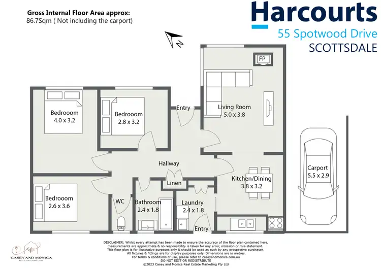 Floorplan of Homely house listing, 55 Spotswood Drive, Scottsdale TAS 7260