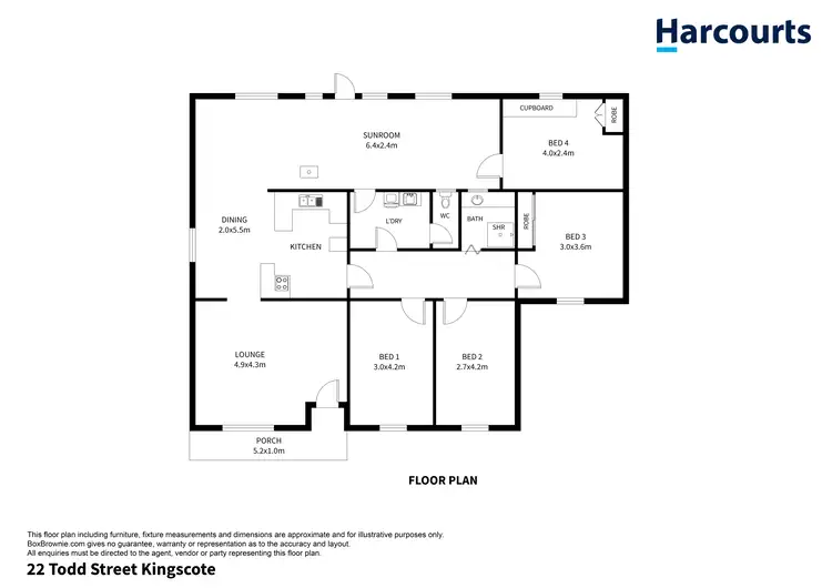 Floorplan of Homely house listing, 22 Todd Street, Kingscote SA 5223