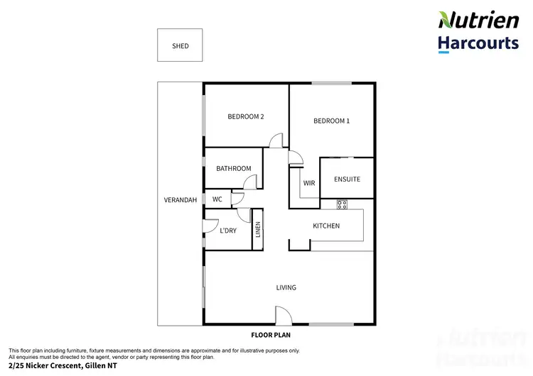 Floorplan of Homely unit listing, 2/25 Nicker Crescent, Gillen NT 870