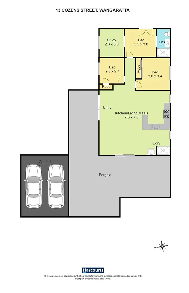 Floorplan of Homely house listing, 13 Cozens Street, Wangaratta VIC 3677