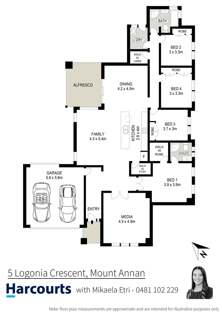 Floorplan of Homely house listing, 5 Logonia Crescent, Mount Annan NSW 2567