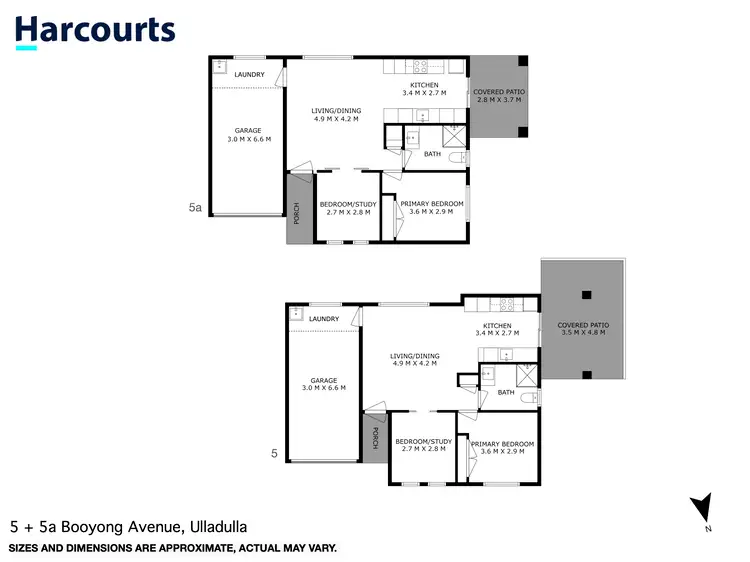 Floorplan of Homely semi-detached listing, 5 & 5A Booyong Aveune, Ulladulla NSW 2539