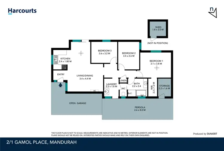 Floorplan of Homely unit listing, 2/1 Gamol Place, Mandurah WA 6210