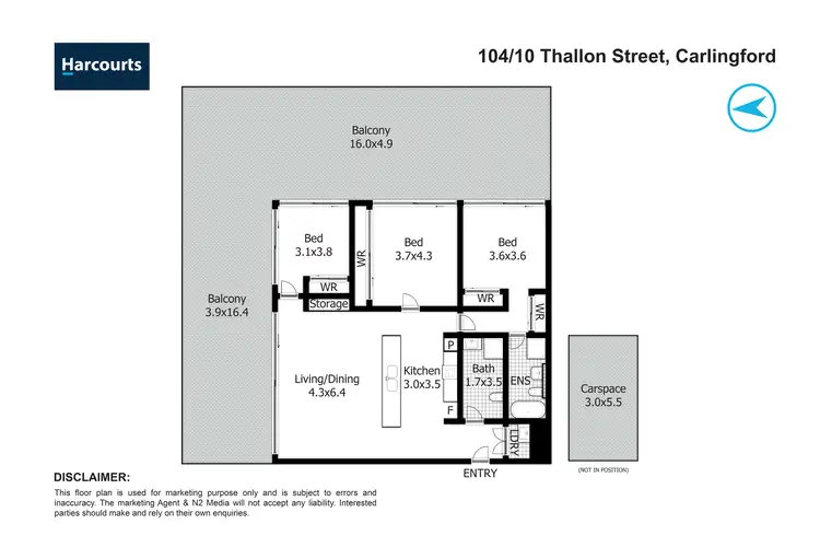 Floorplan of Homely unit listing, 104/10 Thallon Street, Carlingford NSW 2118