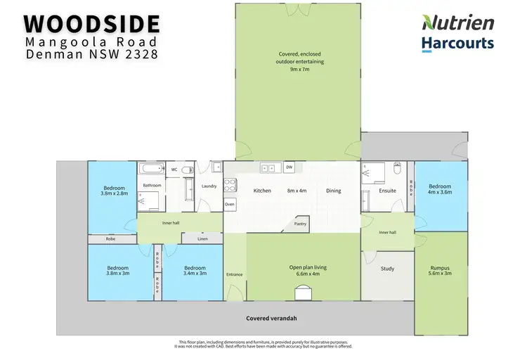 Floorplan of Homely rural property listing, 'Woodside' Mangoola Rd, Denman NSW 2328