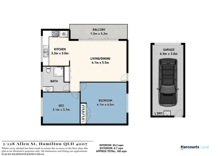 Floorplan of Homely unit listing, 3/128 Allen Street, Hamilton QLD 4007