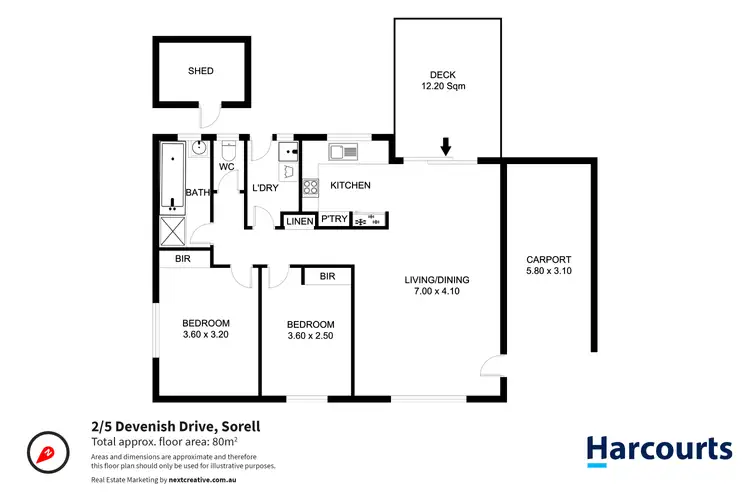Floorplan of Homely unit listing, 2/5 Devenish Drive, Sorell TAS 7172