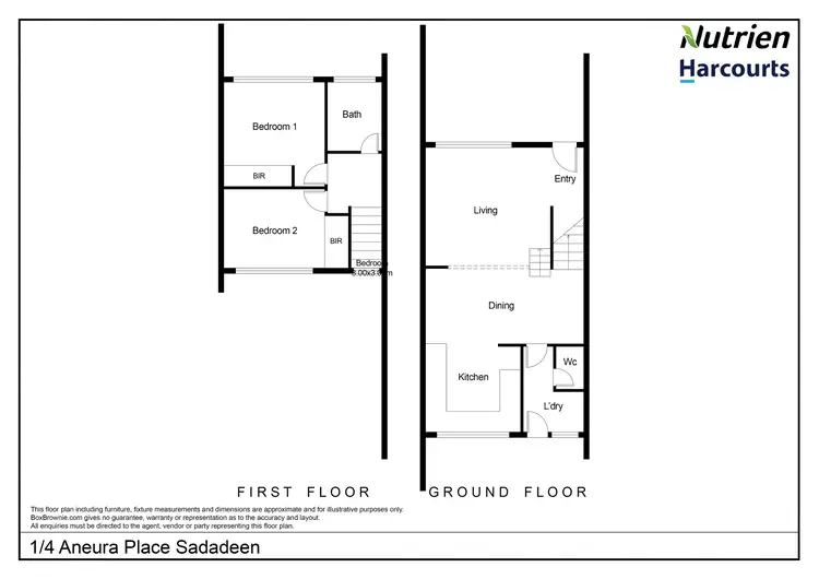 Floorplan of Homely townhouse listing, 1/4 Aneura Place, Sadadeen NT 870