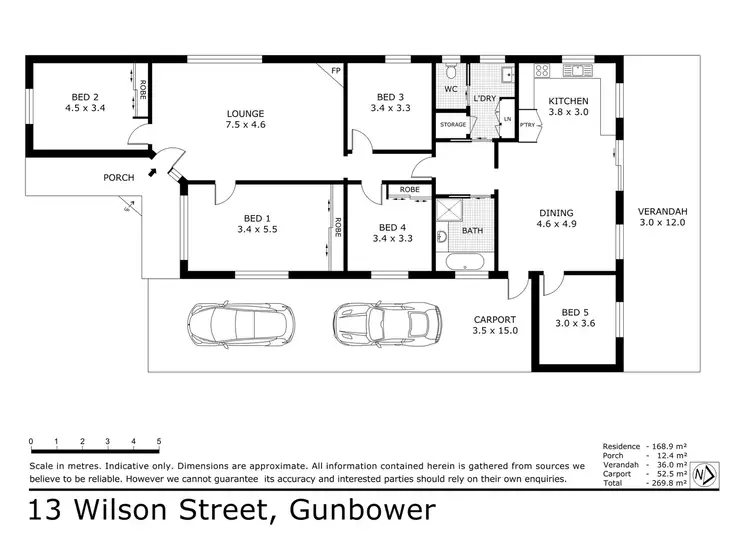 Floorplan of Homely house listing, 13 Wilson Street, Gunbower VIC 3566