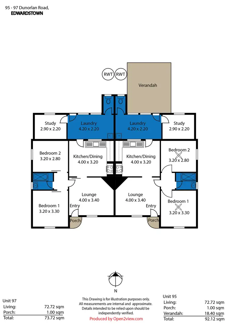 Floorplan of Homely house listing, 95-97 Dunorlan Road, Edwardstown SA 5039