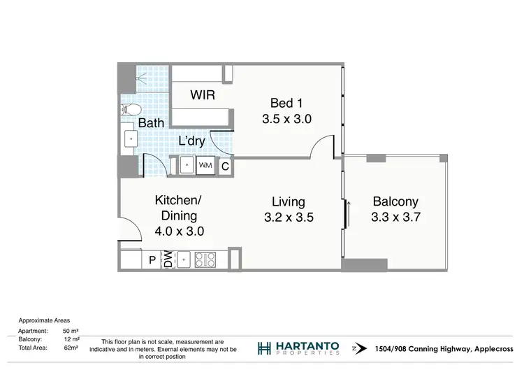 Floorplan of Homely apartment listing, 1504/908 Canning Highway, Applecross WA 6153