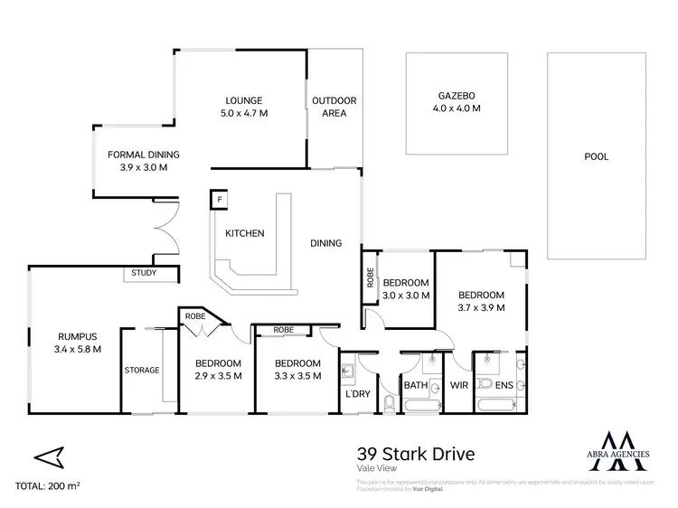 Floorplan of Homely house listing, 39 Stark Drive, Vale View QLD 4352