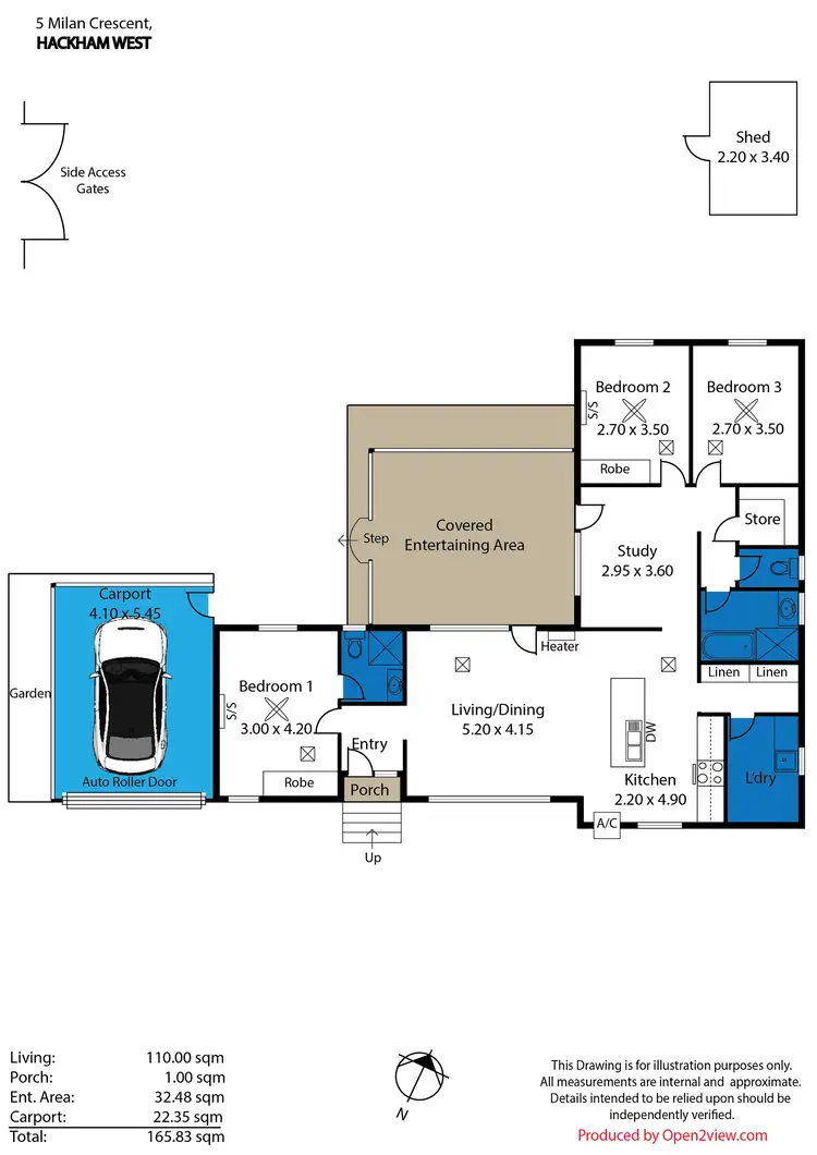 Floorplan of Homely house listing, 5 Milan Crescent, Hackham West SA 5163