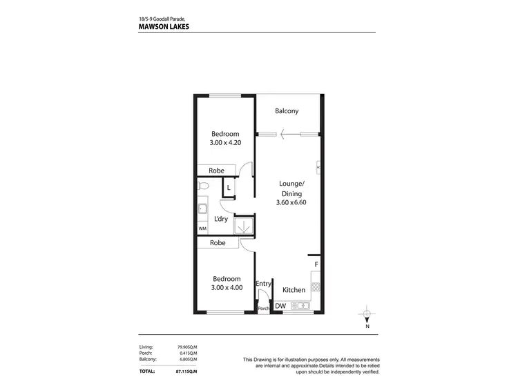 Floorplan of Homely unit listing, Unit 18/5 - 19 Goodall Parade, Mawson Lakes SA 5095