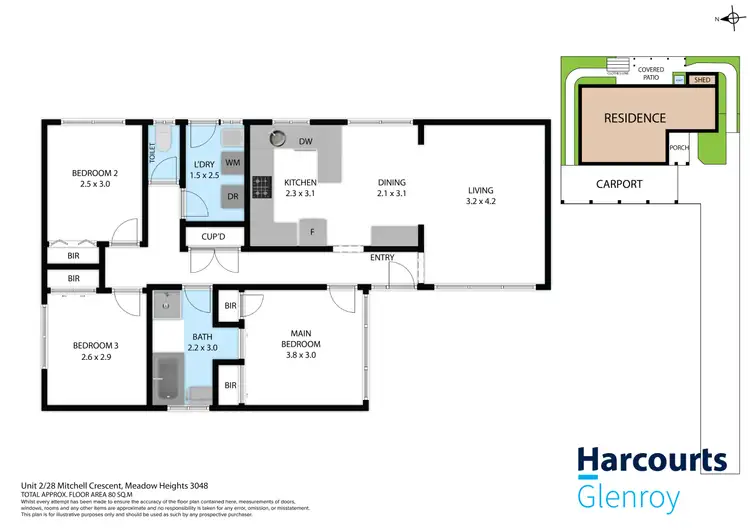 Floorplan of Homely unit listing, 2/28 Mitchell Crescent, Meadow Heights VIC 3048