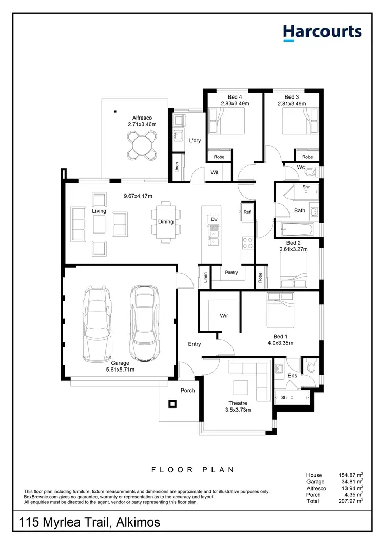 Floorplan of Homely house listing, 115 Myrlea Trail, Alkimos WA 6038