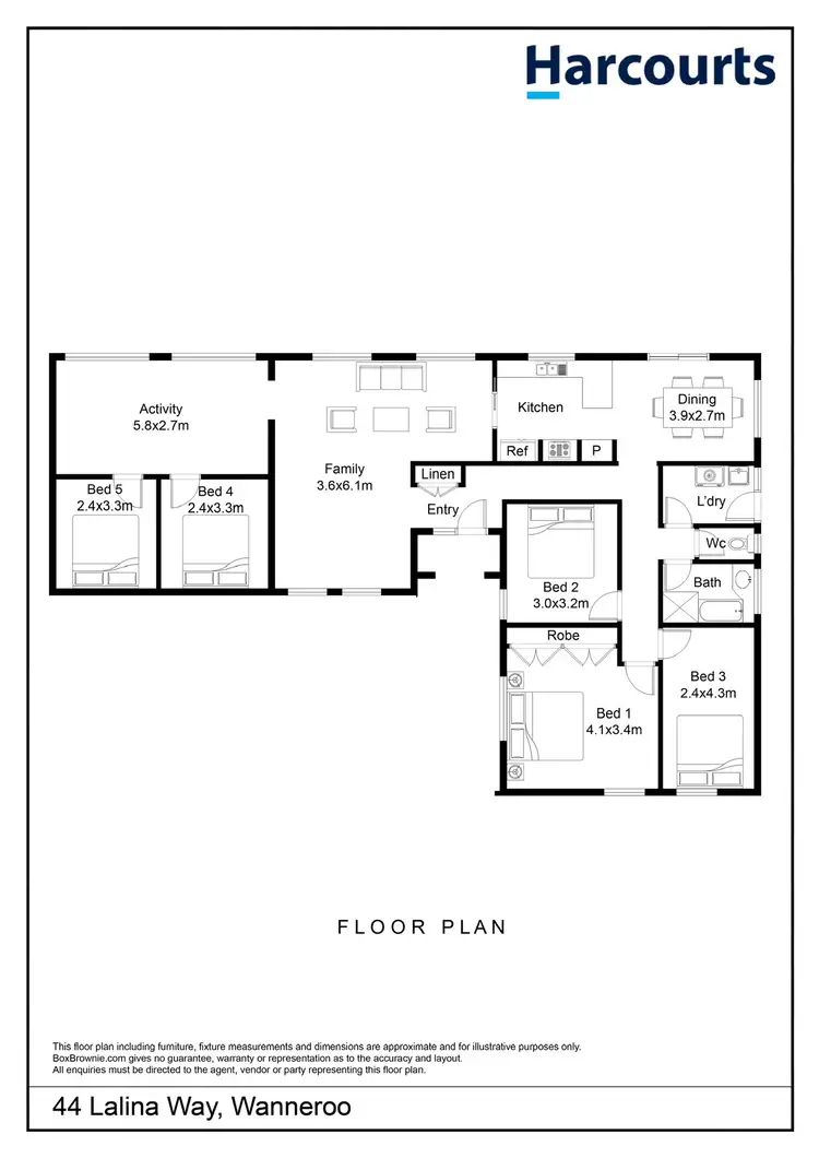Floorplan of Homely house listing, 44 Lalina Way, Wanneroo WA 6065