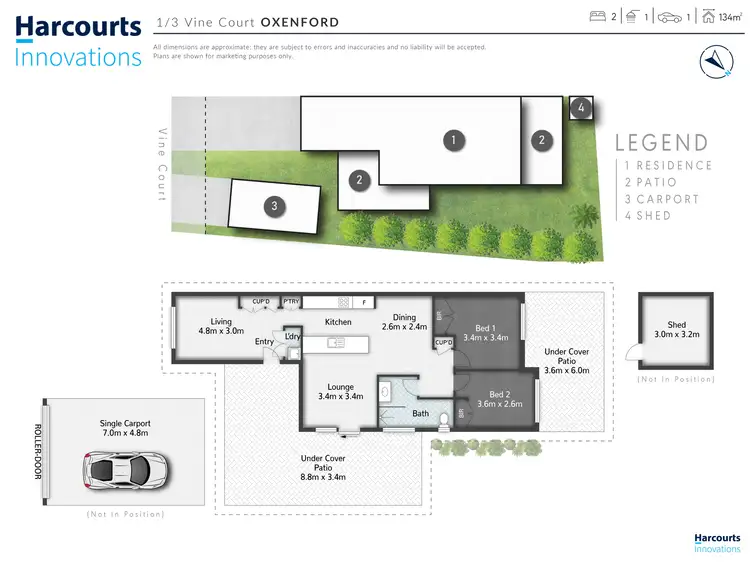 Floorplan of Homely semi-detached listing, 1/3 Vine Court, Oxenford QLD 4210