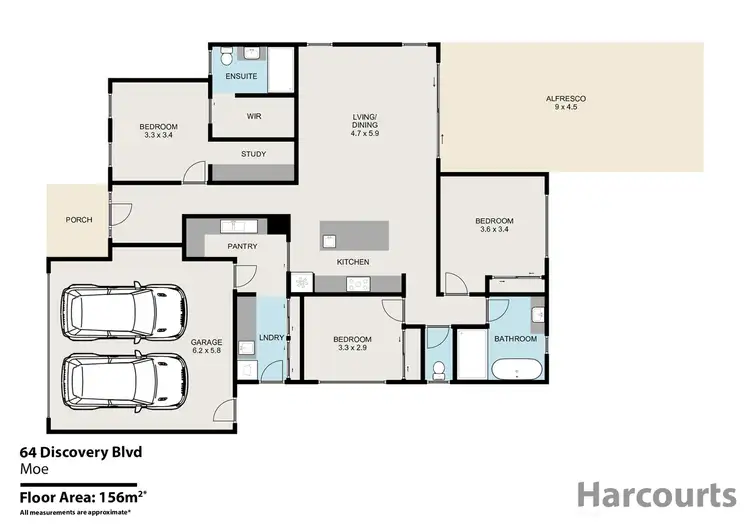 Floorplan of Homely house listing, 64 Discovery Boulevard, Moe VIC 3825